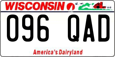 WI license plate 096QAD