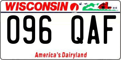 WI license plate 096QAF
