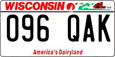 WI license plate 096QAK
