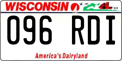 WI license plate 096RDI