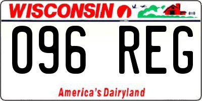 WI license plate 096REG