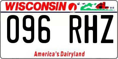 WI license plate 096RHZ