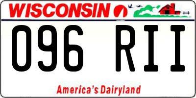 WI license plate 096RII