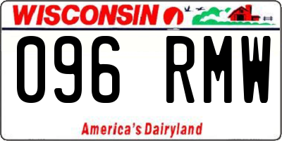 WI license plate 096RMW