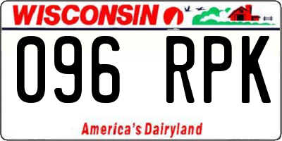 WI license plate 096RPK