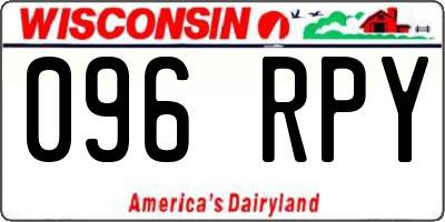 WI license plate 096RPY