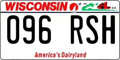 WI license plate 096RSH
