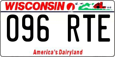 WI license plate 096RTE