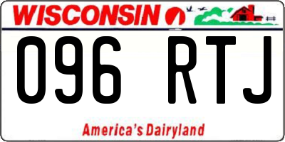 WI license plate 096RTJ
