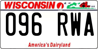 WI license plate 096RWA