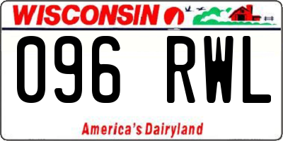 WI license plate 096RWL