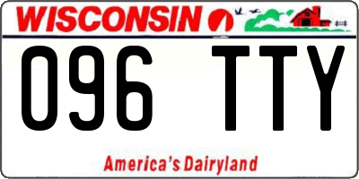 WI license plate 096TTY