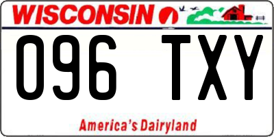 WI license plate 096TXY