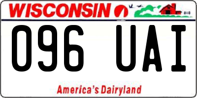 WI license plate 096UAI