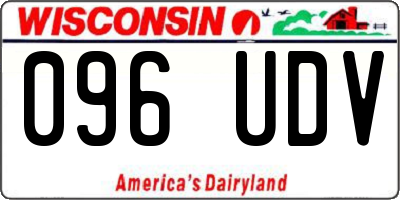 WI license plate 096UDV