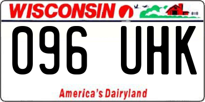WI license plate 096UHK