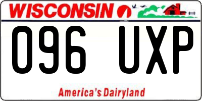 WI license plate 096UXP