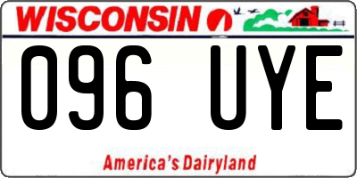 WI license plate 096UYE