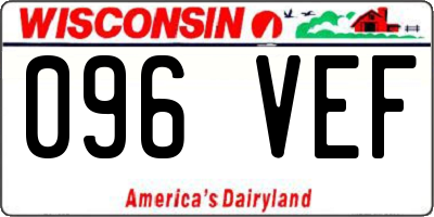 WI license plate 096VEF
