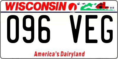 WI license plate 096VEG
