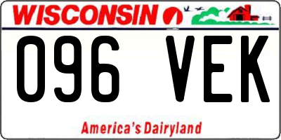 WI license plate 096VEK