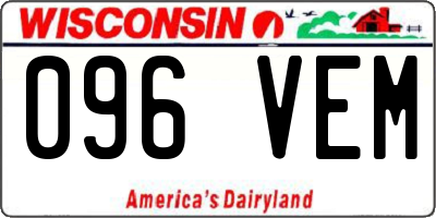WI license plate 096VEM