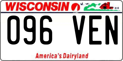 WI license plate 096VEN