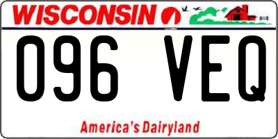 WI license plate 096VEQ
