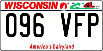 WI license plate 096VFP