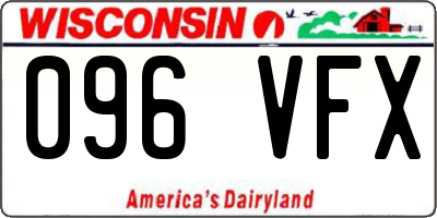 WI license plate 096VFX