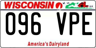 WI license plate 096VPE