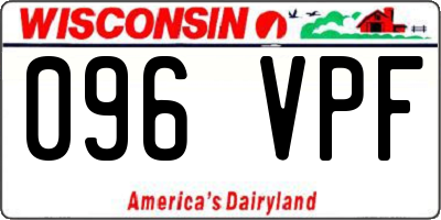 WI license plate 096VPF
