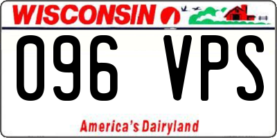 WI license plate 096VPS