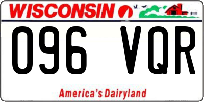 WI license plate 096VQR