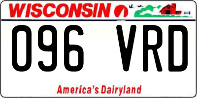 WI license plate 096VRD
