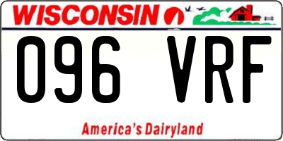 WI license plate 096VRF