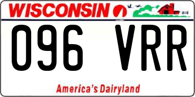 WI license plate 096VRR