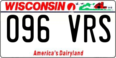WI license plate 096VRS
