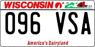 WI license plate 096VSA