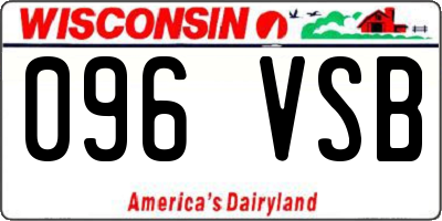 WI license plate 096VSB