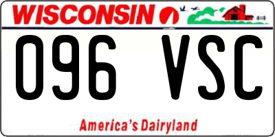 WI license plate 096VSC