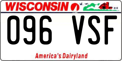 WI license plate 096VSF