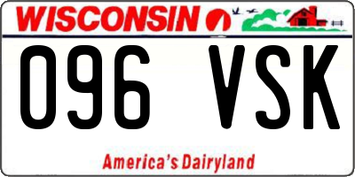 WI license plate 096VSK