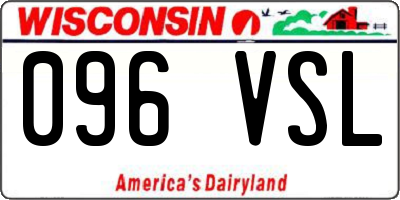 WI license plate 096VSL