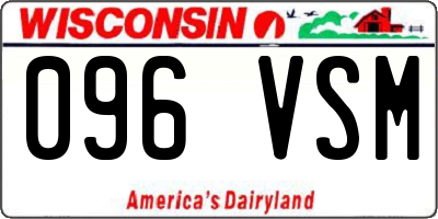 WI license plate 096VSM