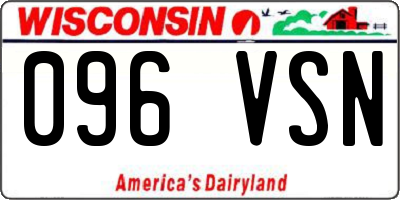 WI license plate 096VSN
