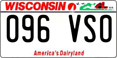 WI license plate 096VSO