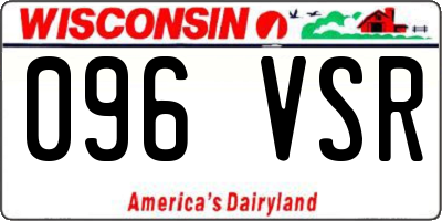 WI license plate 096VSR