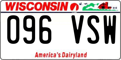WI license plate 096VSW