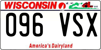 WI license plate 096VSX